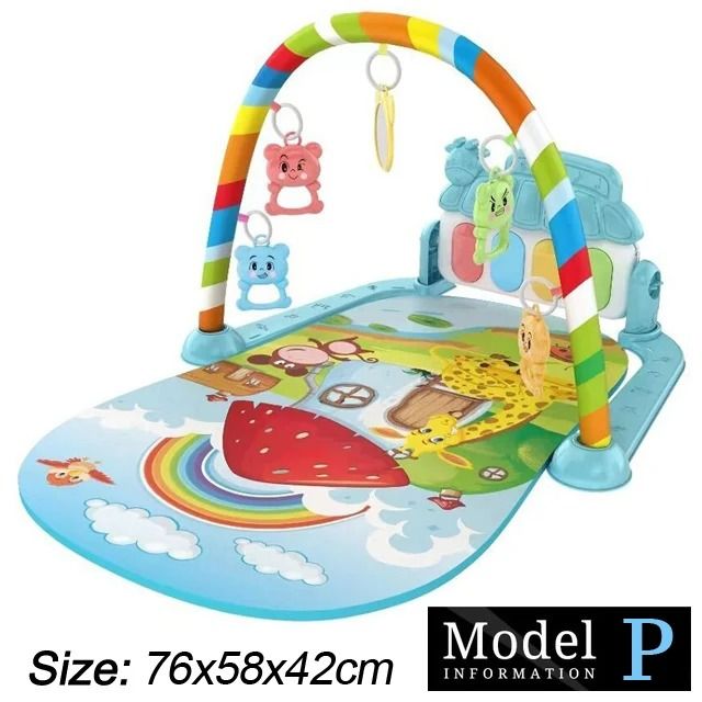 Baby Activity Gym Piano Play Mat | Crawling Blanket with Pedals & Hanging Toys | Music & Motor Skill Development
