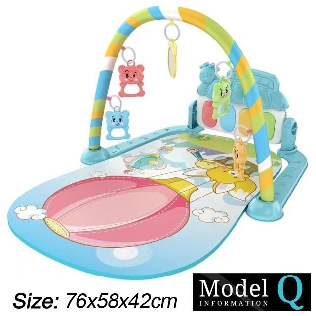 Baby Activity Gym Piano Play Mat | Crawling Blanket with Pedals & Hanging Toys | Music & Motor Skill Development