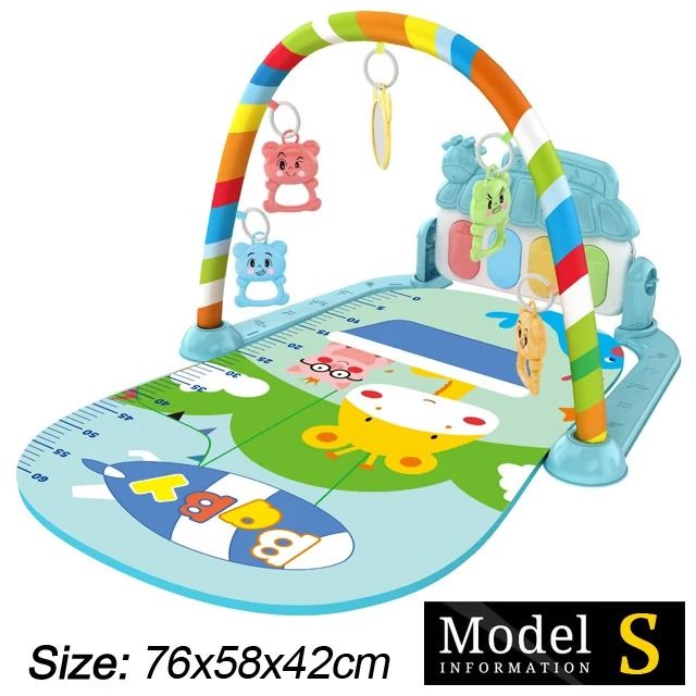 Baby Activity Gym Piano Play Mat | Crawling Blanket with Pedals & Hanging Toys | Music & Motor Skill Development