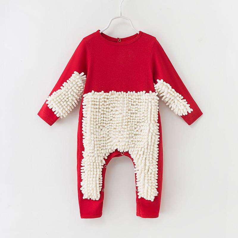 Baby Mop Romper Cotton Blend | Dual-Function Cleaning Playwear | Soft, Absorbent, Machine Washable, Easy On/Off