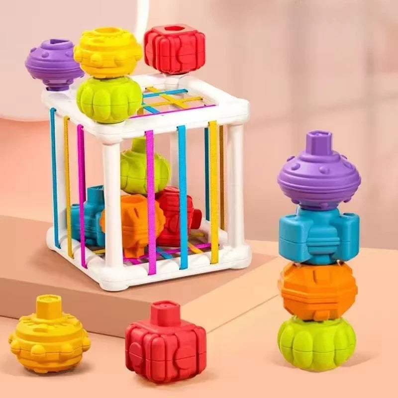 Baby Sensory Shape Sorter Cube | Montessori-Inspired Stacking Toy