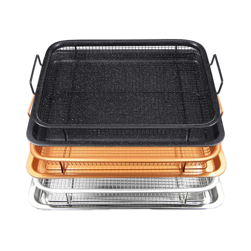 Baking Tray | Raised Drop-In Mesh Basket, Side Handles