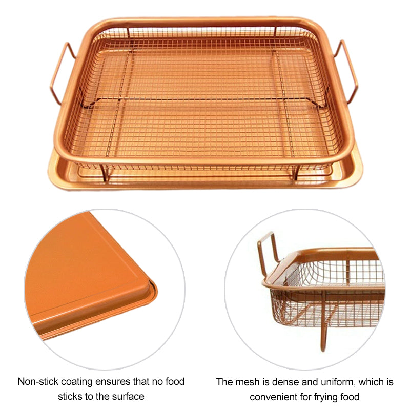 Baking Tray | Raised Drop-In Mesh Basket, Side Handles