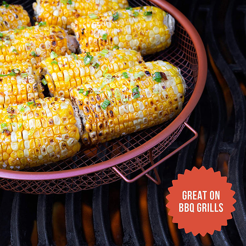 Baking Tray | Raised Drop-In Mesh Basket, Side Handles