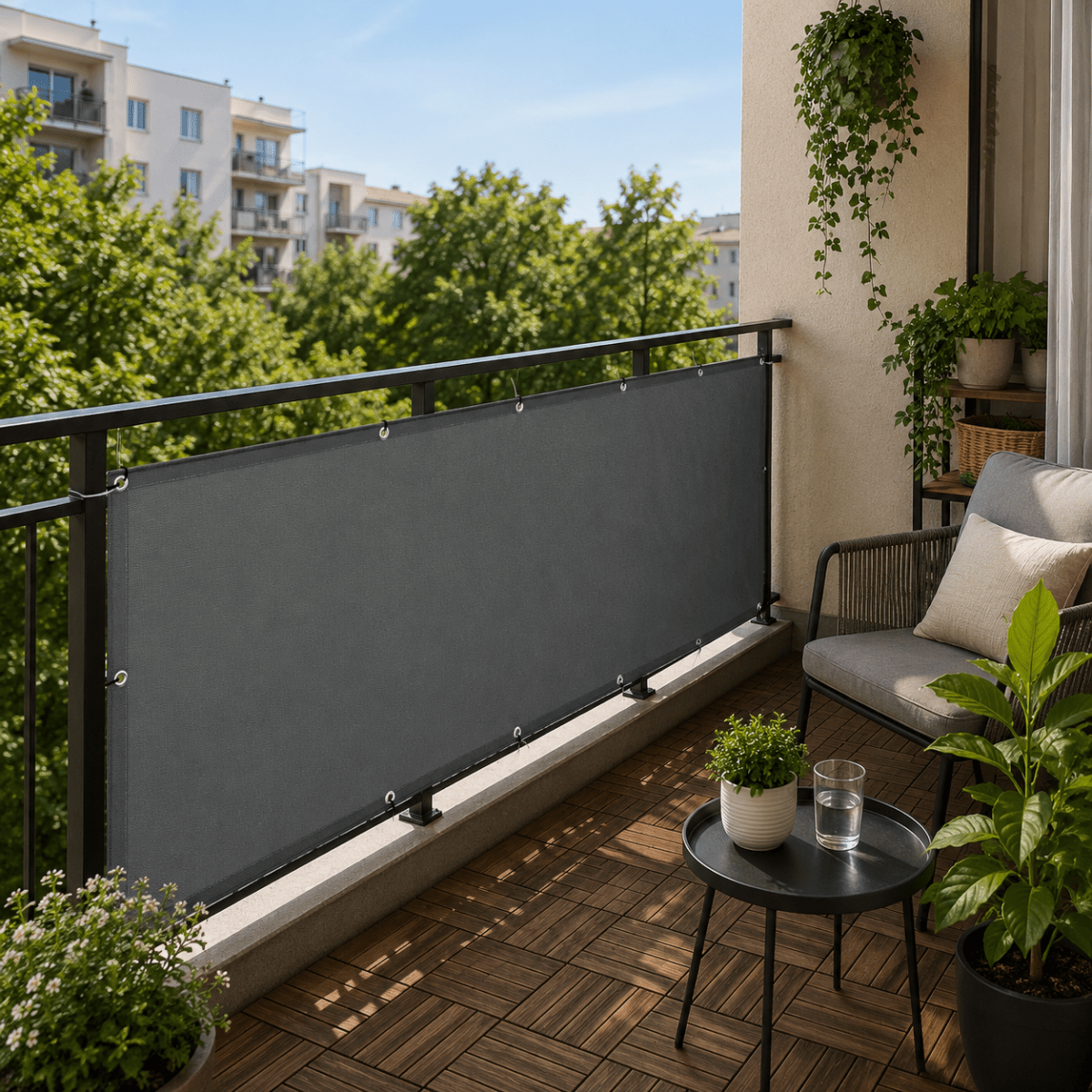 Balcony Privacy Screen | Weatherproof Fabric Fence Cover