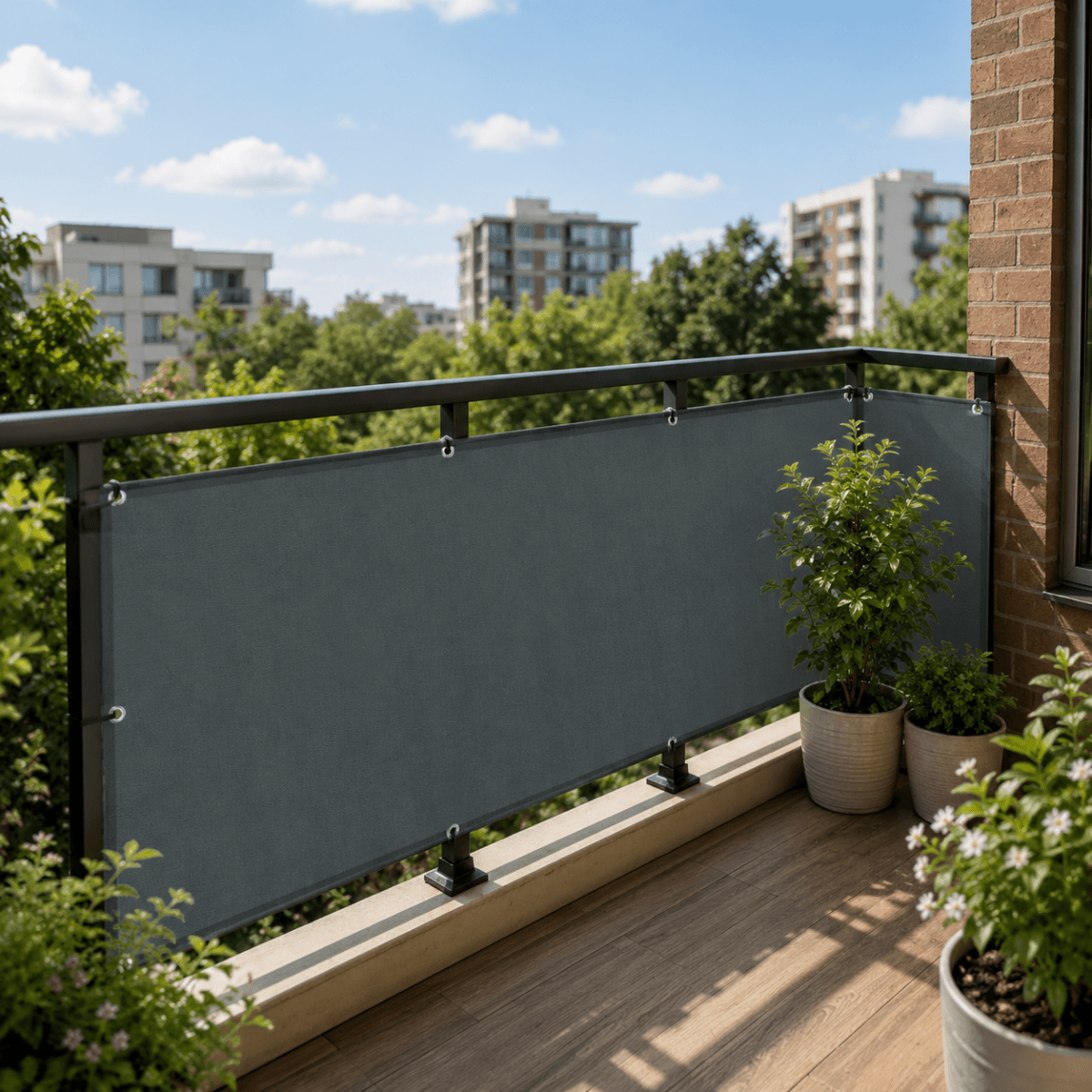 Balcony Privacy Screen | Weatherproof Fabric Fence Cover