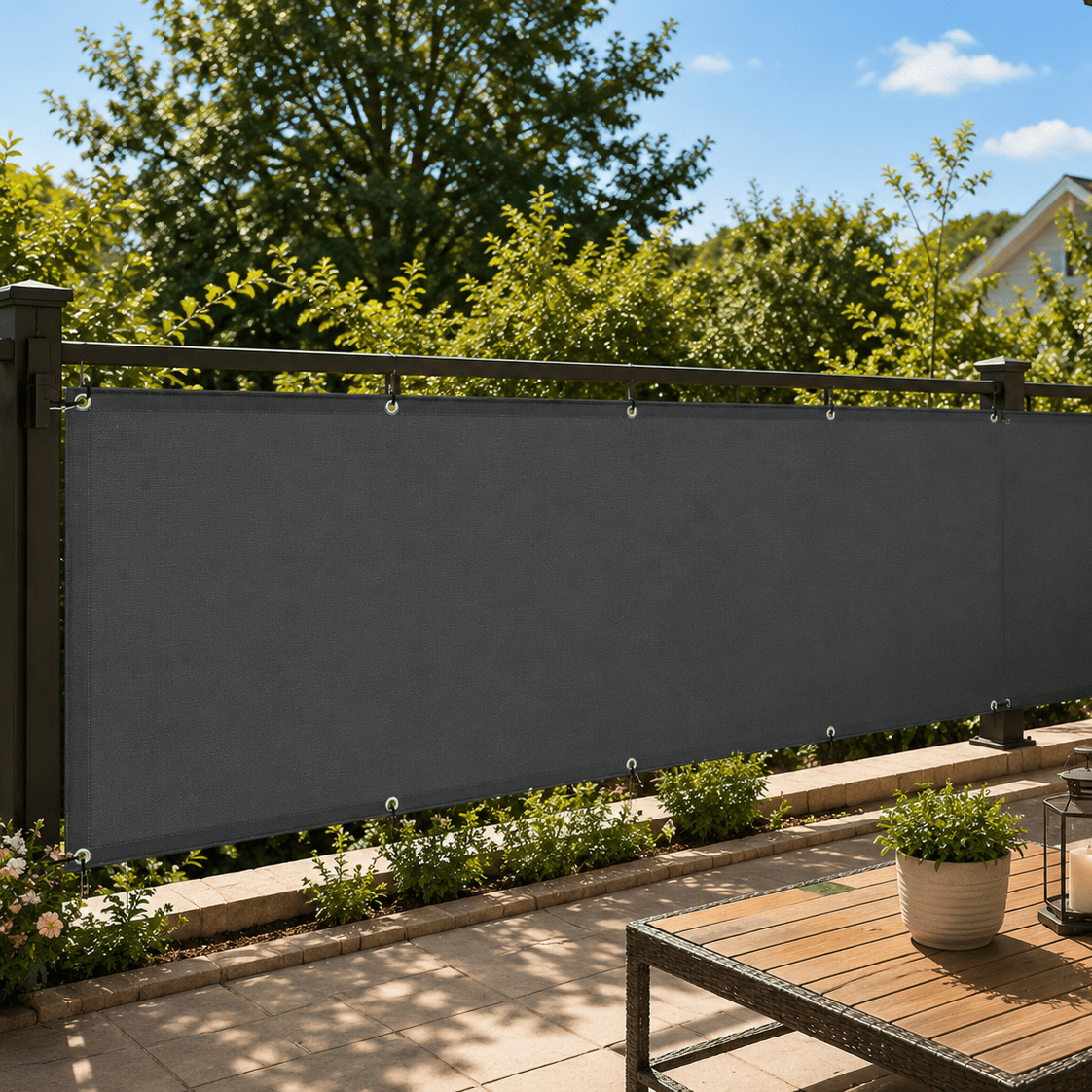 Balcony Privacy Screen | Weatherproof Fabric Fence Cover