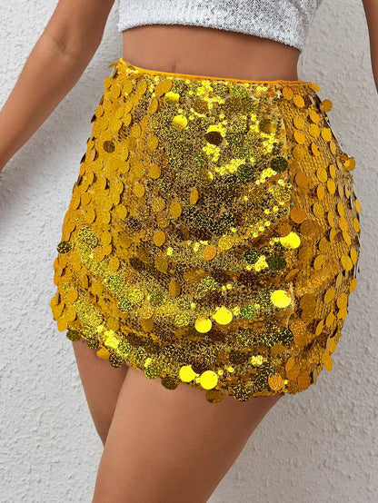 BamGleam | Black Sequin Mini Skirt – Bodycon Fit For Women 16
