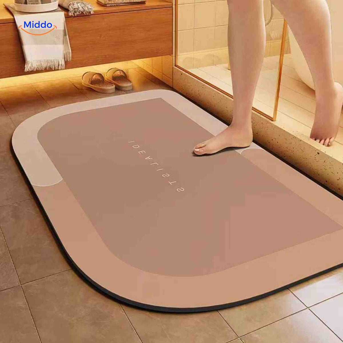 Bath Mat Diatomite Foam Core, Non-Slip Rubber Base | 4 Sizes, 6 Colours, 4 Shapes | Quick-Drying & Water-Absorbent