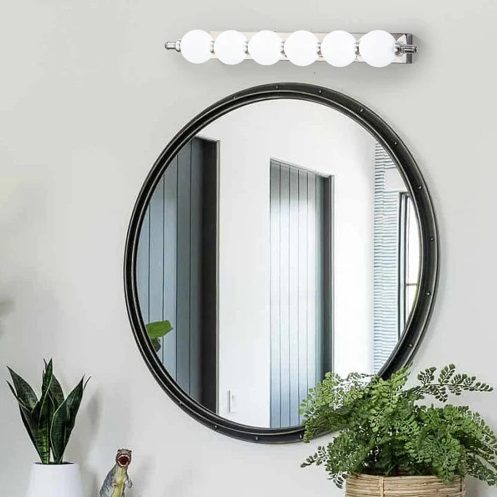 LED Globe Vanity Mirror Light | Hardwired Wall Fixture with 3 Colour Temperatures | Even 360-Degree Illumination for Bathrooms 9