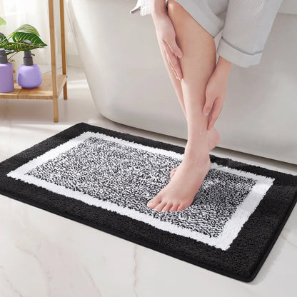 Microfiber Bath Mat | Soft Non-Slip Design - Modern Stripe Pattern