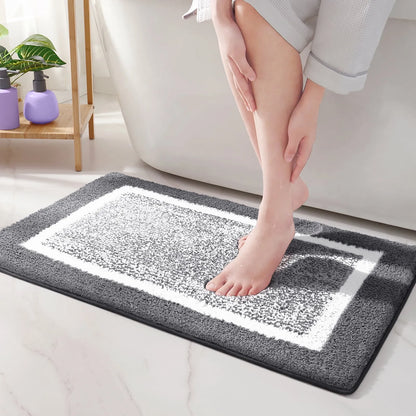 Microfiber Bath Mat | Soft Non-Slip Design - Modern Stripe Pattern