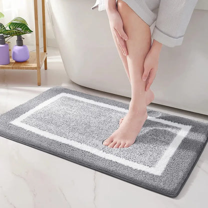 Microfiber Bath Mat | Soft Non-Slip Design - Modern Stripe Pattern