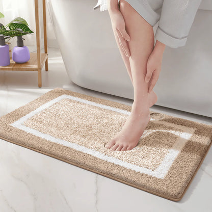 Microfiber Bath Mat | Soft Non-Slip Design - Modern Stripe Pattern