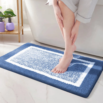 Microfiber Bath Mat | Soft Non-Slip Design - Modern Stripe Pattern