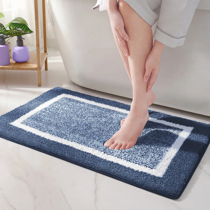 Microfiber Bath Mat | Soft Non-Slip Design - Modern Stripe Pattern