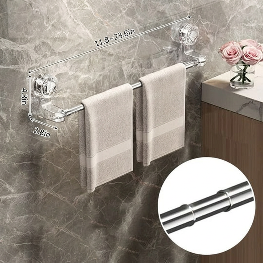 Bathroom Towel Holder | FlexiDry Swivel Suction-Cup Towel Rack