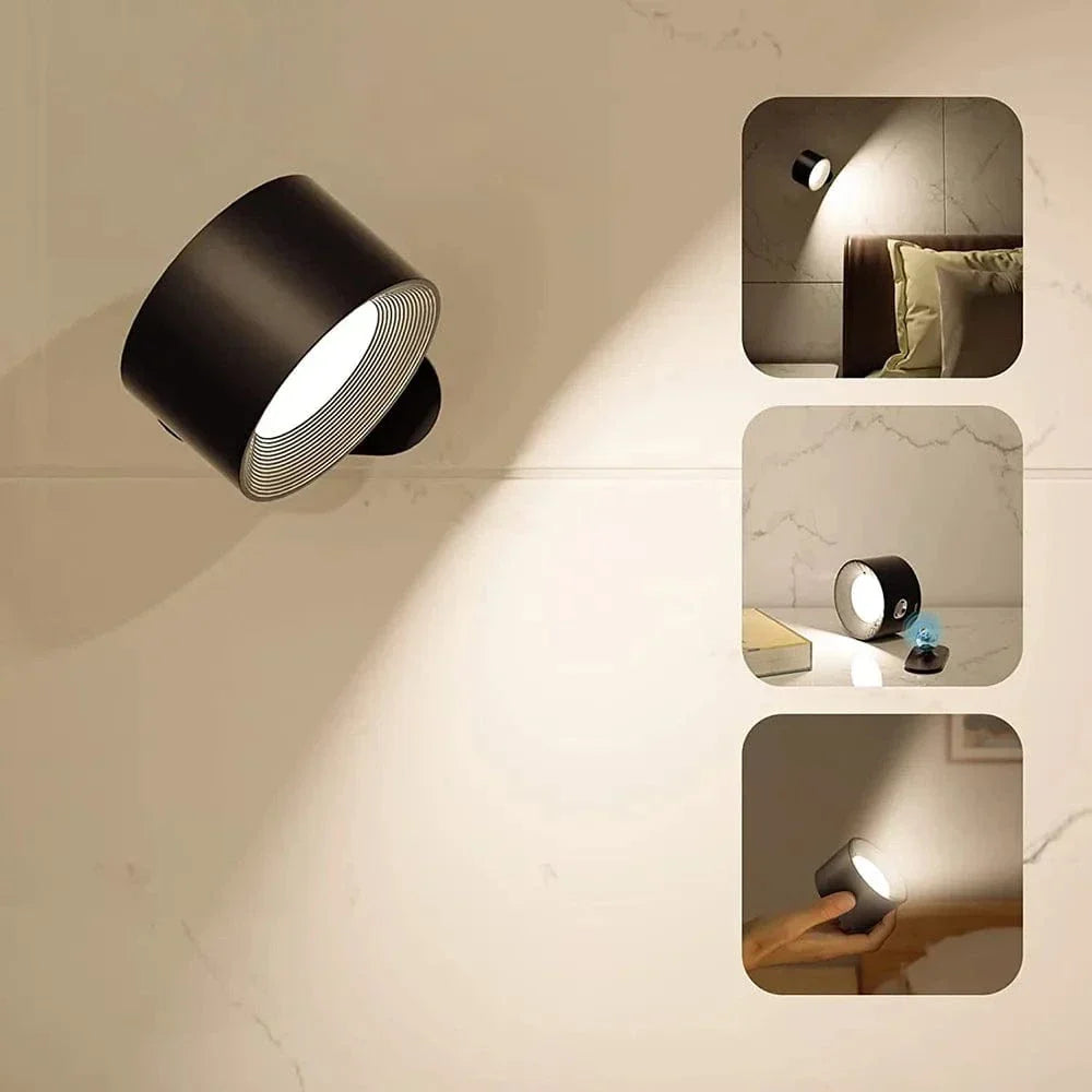 Battery Operated Wall Light ABS | Rechargeable 360° Adjustable with Touch or Remote Control | Wireless Modern Lighting