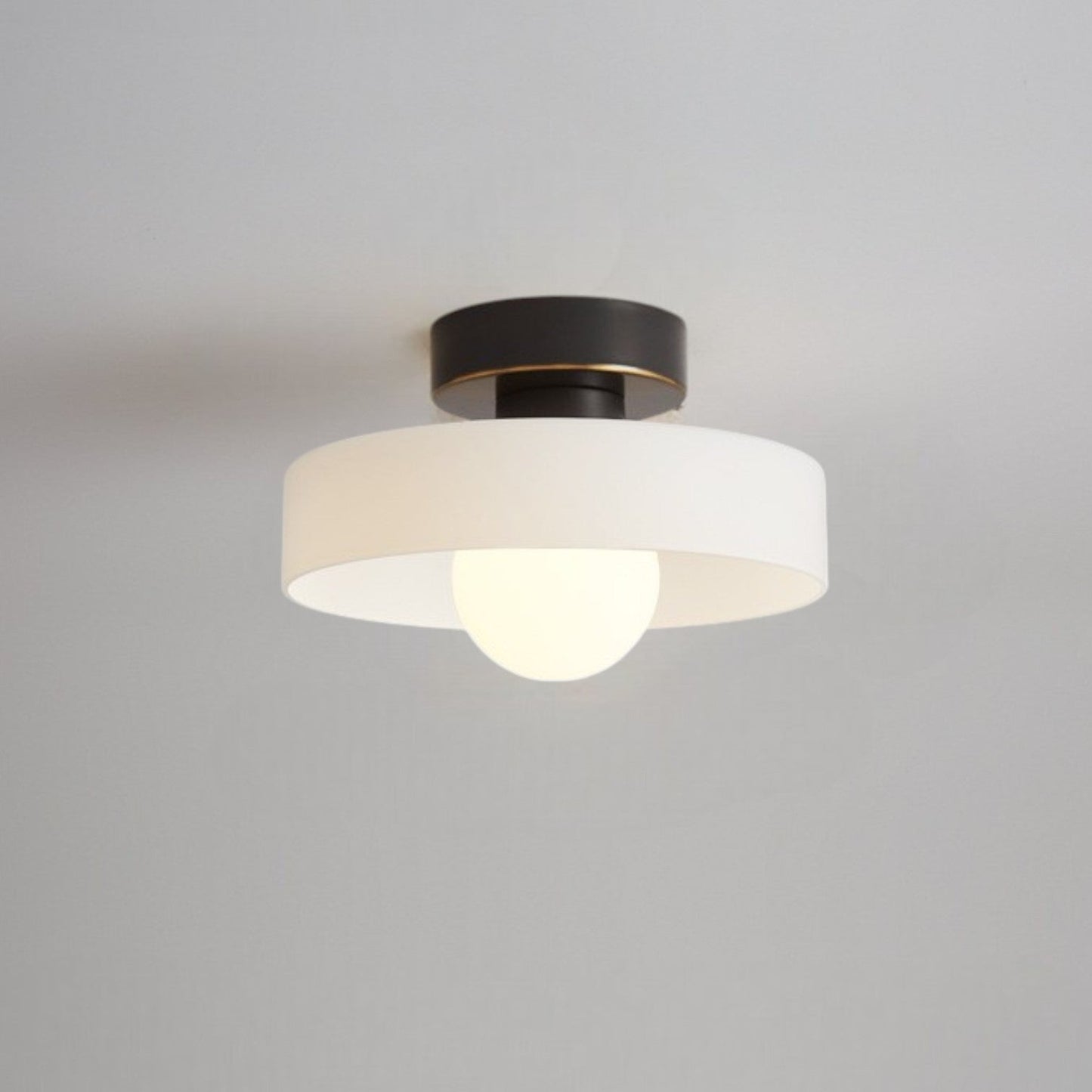 Bauhaus | Modern Flush Mount Ceiling Light – Geometric Brass & Glass Design 0