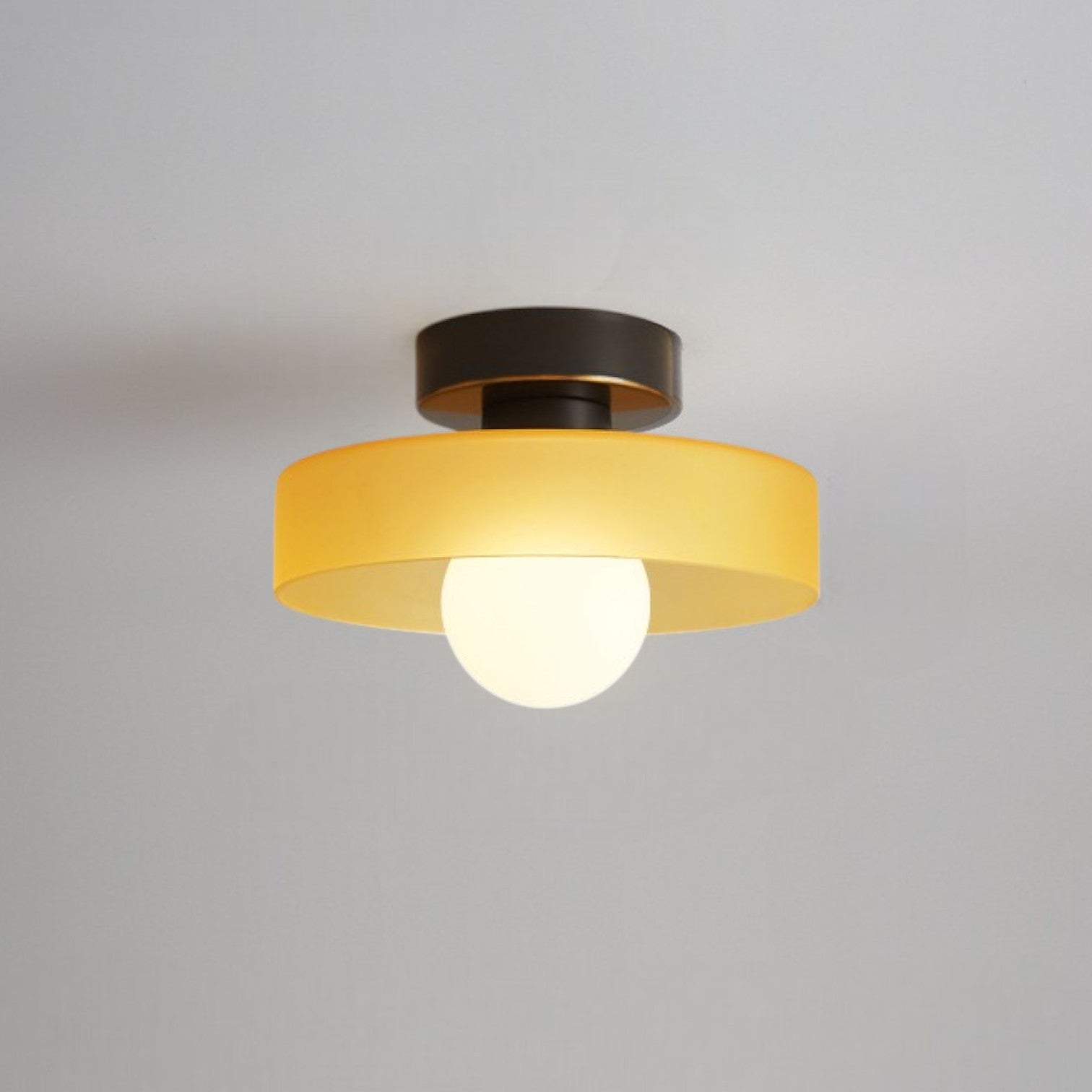 Brassova | Geometric Modern Brass Glass Flush Mount Ceiling Light