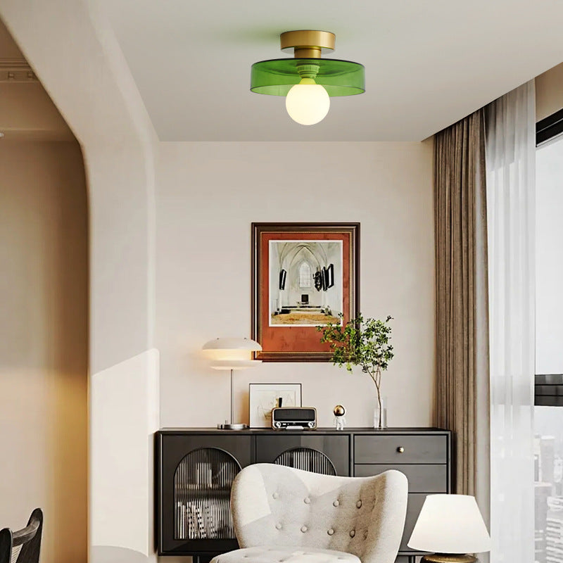Brassova | Geometric Modern Brass Glass Flush Mount Ceiling Light