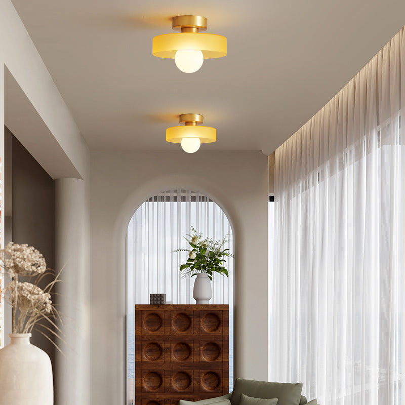 Brassova | Geometric Modern Brass Glass Flush Mount Ceiling Light
