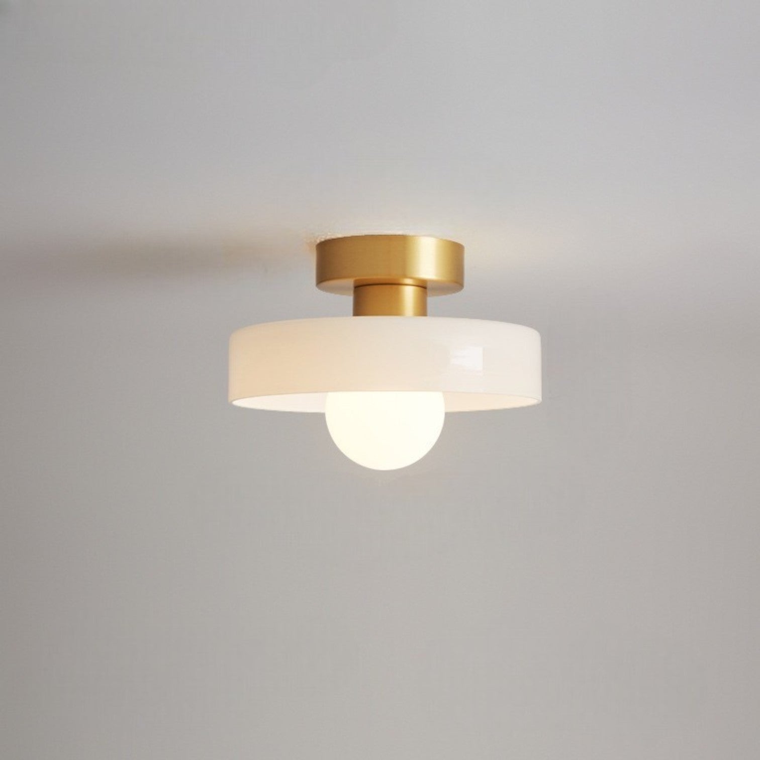 Brassova | Geometric Modern Brass Glass Flush Mount Ceiling Light