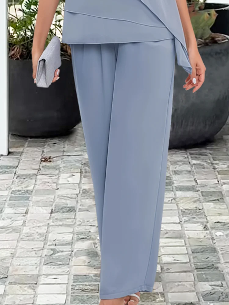 Beatrice | Women's Set - Navy Two-Piece Overlay with Layered Top