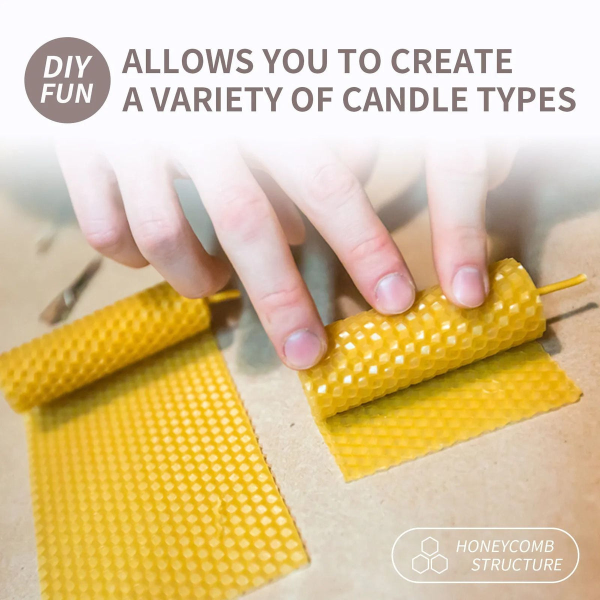 Beeswax Candles Set of 10 | Unscented Handmade Pure Wax | Clean Even Burn for Long-Lasting Ambient Glow at Home