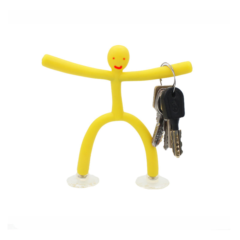 Bendable Figure Toy TPE | Suction Cup & Magnet Base | Flexible Phone, Pen & Jewellery Holder for Any Desk or Workspace