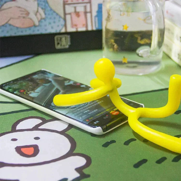 Bendable Figure Toy TPE | Suction Cup & Magnet Base | Flexible Phone, Pen & Jewellery Holder for Any Desk or Workspace