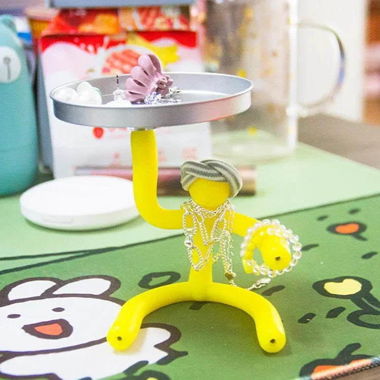 Bendable Figure Toy TPE | Suction Cup & Magnet Base | Flexible Phone, Pen & Jewellery Holder for Any Desk or Workspace