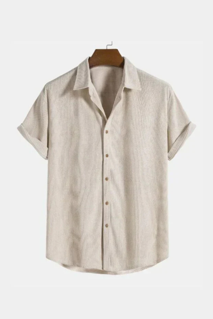 Bennett | Men's Shirt - Textured Camp Collar, Short Sleeve Design 5