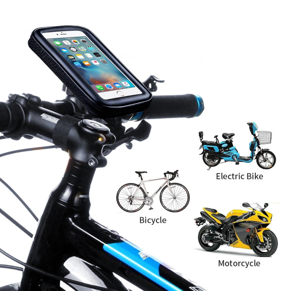 Bike Phone Mount Handlebar Holder | Fits 17–30mm Tubes, Phones Up To 6.3 Inch | Waterproof & Secure Grip For Every Ride