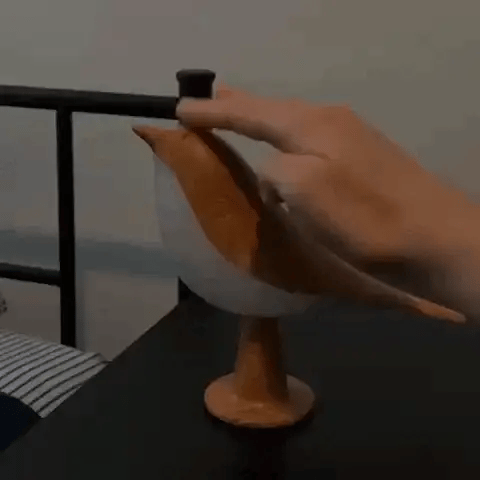 Bird-Shaped Aroma Diffuser Lamp ABS with Wooden Optic | USB-C Rechargeable, 3 Light Modes | Cordless Relaxation Lighting