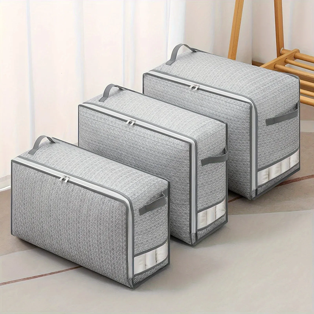 Blanket Storage Bag | Zip-Round Top, Clear Front Window