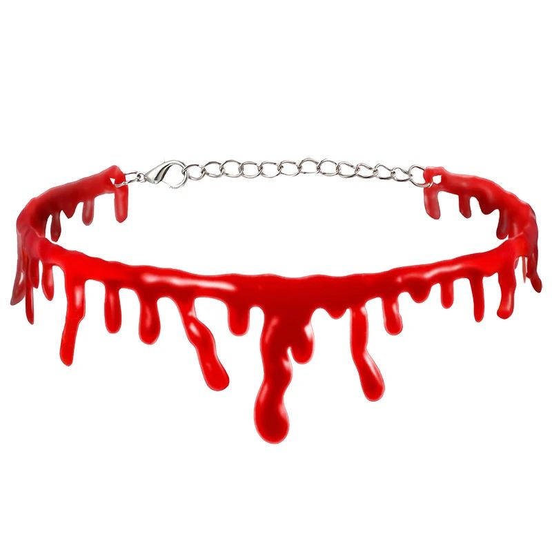 Blood Drip Choker Necklace Halloween | Dripping Blood Design Vampire Costume Accessory | Lightweight Comfortable Wear