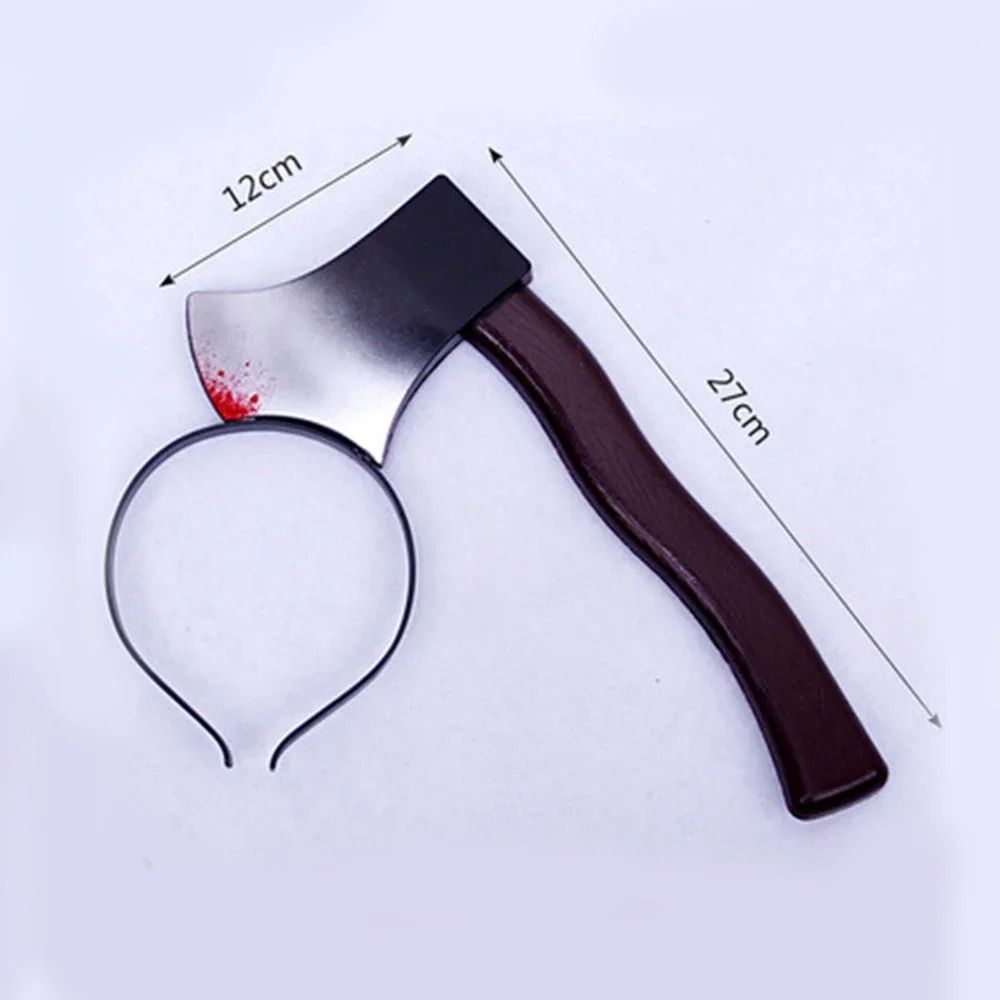 Bloody Weapon Headband Halloween Prop | Head-Through Optical Illusion Design | Lightweight Reusable Costume Accessory