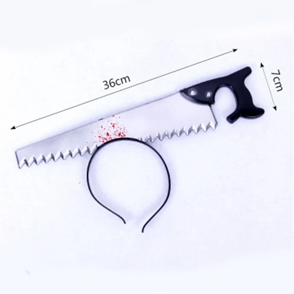 Bloody Weapon Headband Halloween Prop | Head-Through Optical Illusion Design | Lightweight Reusable Costume Accessory