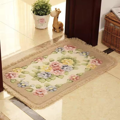 BloomingCharm | Floral Bath Mat – Soft Acrylic Fabric, Non-Slip Design 7