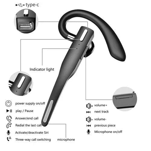 Bluetooth 5.1 Noise Cancelling Headset | Dual Mic CVC8.0 & IPX7 Waterproof | 25-Hour Talk Time Hands-Free Calling