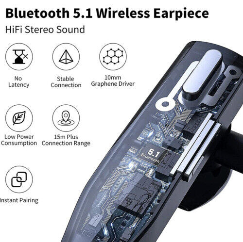Bluetooth 5.1 Noise Cancelling Headset | Dual Mic CVC8.0 & IPX7 Waterproof | 25-Hour Talk Time Hands-Free Calling