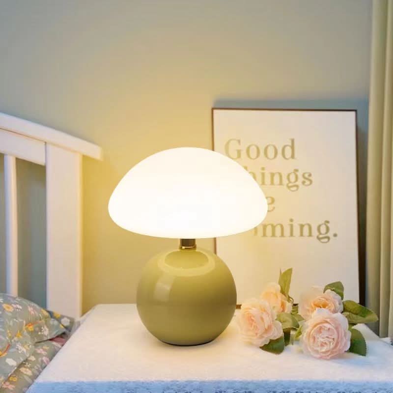 BlushCloud | Ceramic LED Table Lamp – Mushroom Design With Adjustable Color Modes