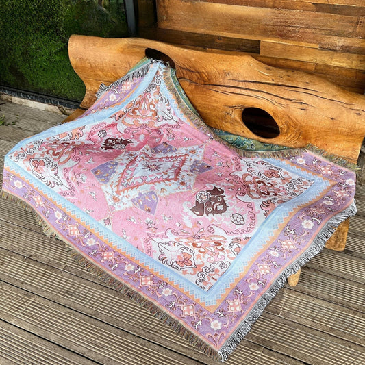 BohoChic | Throw Blanket – Reversible Aztec Tapestry Design 0