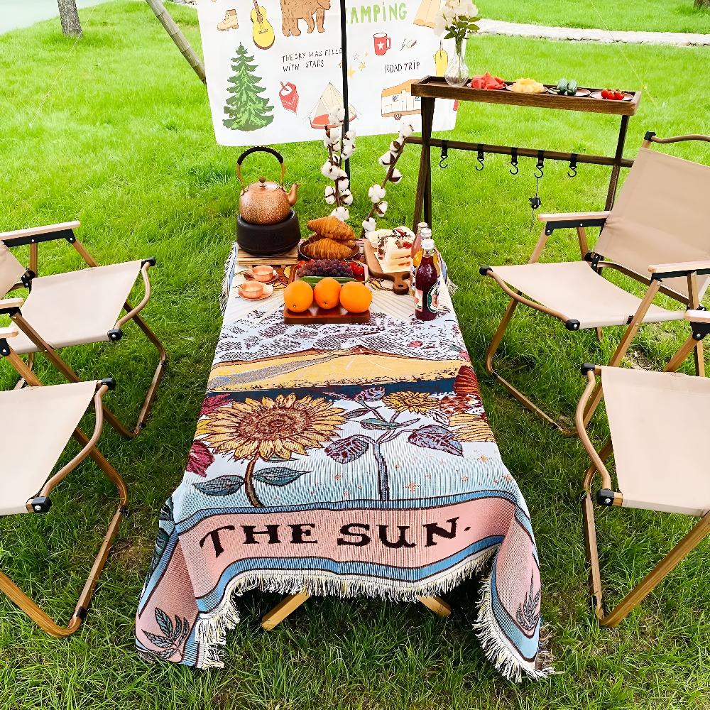 BohoSun | Woven Tapestry Blanket – Sun Tarot Card Design