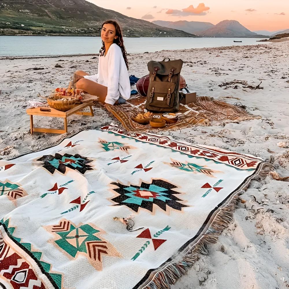 BohoVibe | Picnic Mat – Reversible Durable Cotton Blend, 150x200 cm