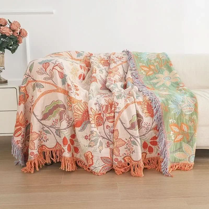 BohoWeave – Cotton Reversible Blanket with Jacquard Pattern 3