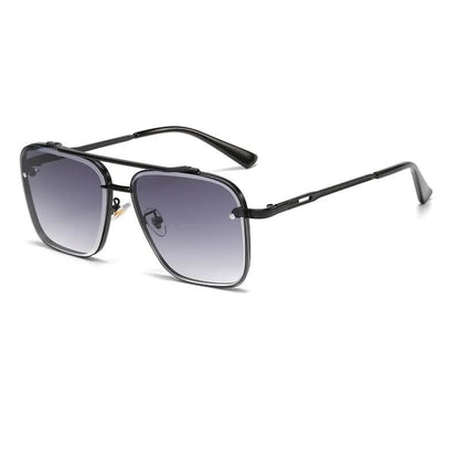 BoldStyle | Men's Sunglasses with Gradient Lenses - Large Metal Frame Design 6