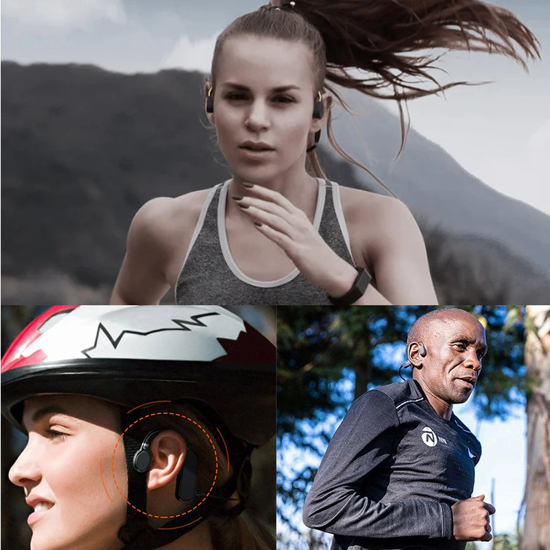 Bone Conduction Headphones Bluetooth 5.2 | Open-Ear Wireless Design for Glasses | 13 Hours Playtime, Sweatproof