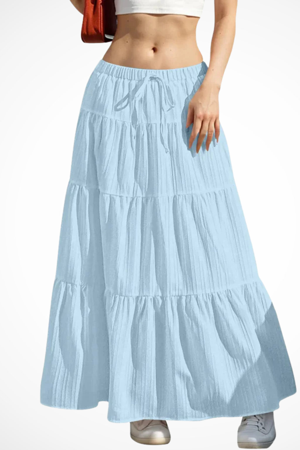 Bonnie | Women's Maxi Skirt - Tiered Design With Elasticated Waistband 1